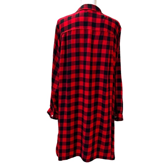 Old Navy Buffalo Plaid Rayon Shirt Dress Women’s SZ XXL in Red and Black - Picture 6 of 9